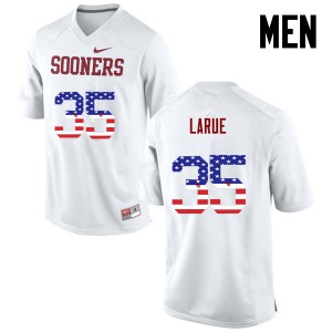 Men Oklahoma Sooners #35 Ronnie LaRue White USA Flag Fashion Stitch Jersey 357430-699